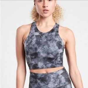 Athleta Conscious Crop Bra Printed A-C In Grey Tie-Dye Size XS